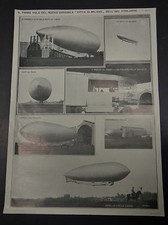 "Il primo volo del dirigibile Città di Milano" - pagina di giornale originale 