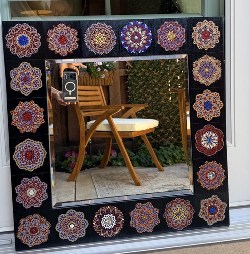 Specchio mandala dipinto - , a