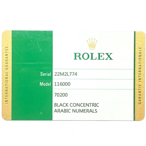 Rolex 116000 oyster garanzia - rolex,