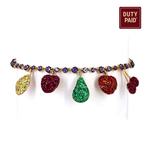 Bracciale tennis charm frutta - bracciale,