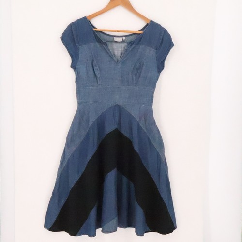 Abito midi denim patchwork