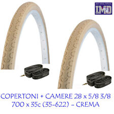 2 COPERTONI + CAMERE D'ARIA da 28 1 5/8 3/8 CREMA VINTAGE CITY BIKE BICI UOMO 