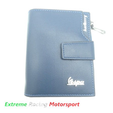 PORTAFOGLIO TOP QUALITY IN ECOPELLE MULTITASCA BLU LOGO VESPA CM 12,5X10