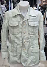 BAYSIDE Giacca in Pelle Usato Uomo man Tg M Bianco ghiaccio LLR69