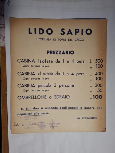 Locandina prezzario spiaggia - locandina,
