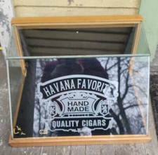 Vetrina espositore portasigari avana vintage vetro pubblicitario