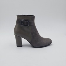 Scarpe Donna Soft 35 Stivaletti Taupe Beige Camoscio 154CN