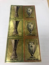 FOGLIETTO CALCIATORI PANINI 1973/74  6 COPPE ATTACCATE NUOVI CON VELINA RARITA'