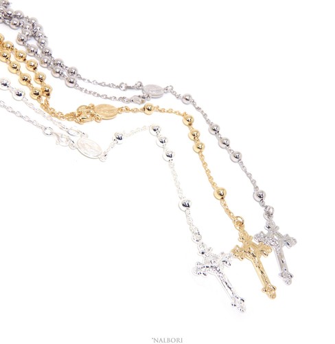 Collana rosario argento - collana,