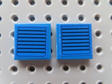 Lego 2x Piastrella 3068bpb0455 Blu 2x2 Adesivo Linee Nere 3181