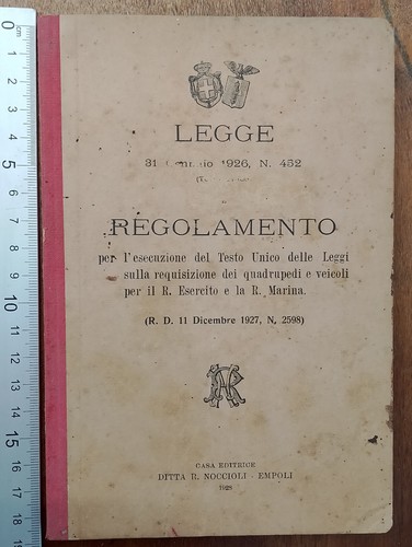 Legge regolamento requisizione - legge,