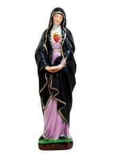 STATUA MADONNA ADDOLORATA CM 30 IN RESINA PIENA DECORATA A MANO ARTIGIANALE 