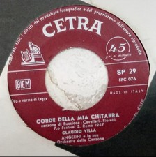 Coppia di dischi vinile 45 giri Claudio Villa e Nilla Pizzi 