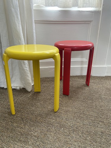Sgabello vintage metalplastica - sgabello,