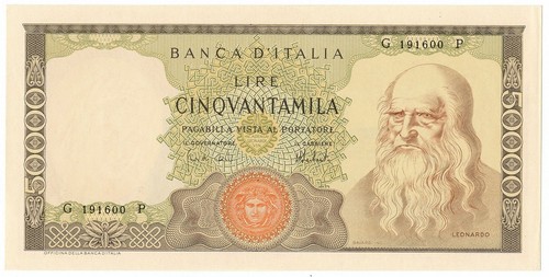50000 lire banca italia - lire, d'italia
