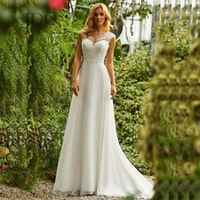 Abito da sposa pizzo corsetto chiffon su misura 32-60 schiena scoperta tatuaggio bottoni
