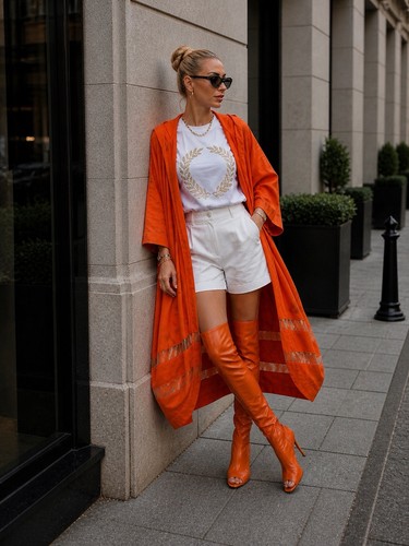 Cappotto spolverino arancione