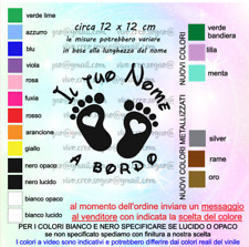 Adesivo bimbo bimba a bordo con nome personalizzato e impronte per auto