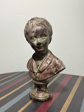 Scultura busto bambino bronzo