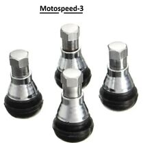 4  Valvole in metallo cromato  per pneumatici tubeless auto  cerchi lega e ferro