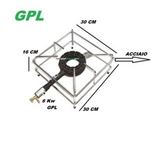 FORNELLONE GAS GPL IN GHISA 6