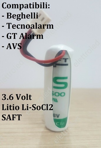 Batteria litio 6v per - aa, 3.6v
