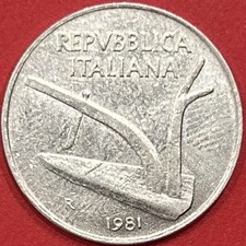 Moneta 10 Lire 1981 "Spighe"