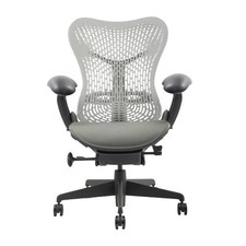 Sedia Herman Miller Mirra completamente carica con lombare (struttura nera, schienale/sedile grigio)