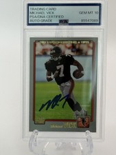 Michael Vick Autografo Firmato 2001 Topps Rookie Card - PSA 10 Auto