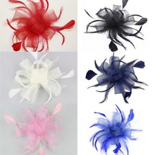 Moda donna matrimonio rete cappello fascinator fascia fasce piume chiesa festa cappello