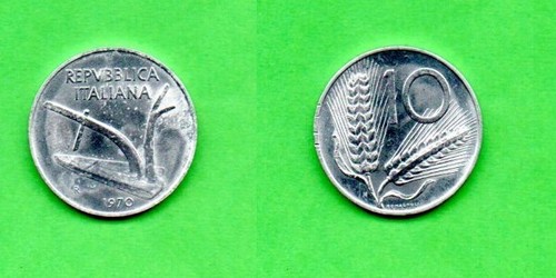Italia lire 10 1970 - ,