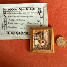 Miniatura scala 1:12 dipinto a mano dipinto con cornice dipinto da Pauline Whiteley 2006