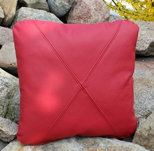 Cuscino pelle 40x40 rosso - pelle,