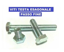 VITI M10X1 BULLONI PERNI PASSO FINE TESTA ESAGONALE UNI 5740 ACCIAIO 8.8 ZINCATO