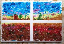 QUADRO DIPINTO 90X60 PAESAGGIO