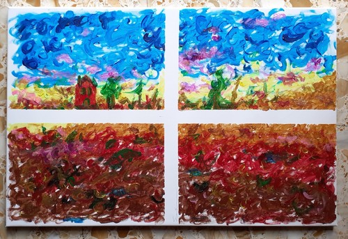 Quadro dipinto 90x60 - dipinto, paesaggio