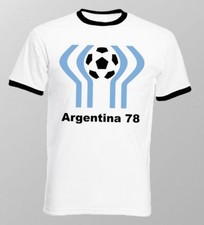 T-shirt Argentina 78 Mondiali Calcio Maradona bianca 9306