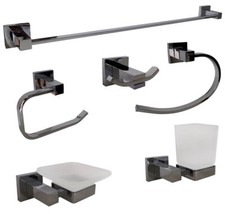 Set da bagno acciaio cromato e