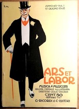 1908- Rivista d'epoca "Ars et Labor " - E. Malerba