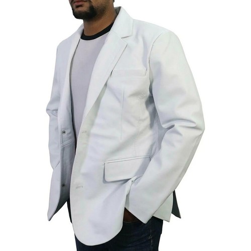 Blazer pelle bianca uomo - bianca,