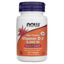 Now Foods Vitamina D3 5000 UI, 240 capsule