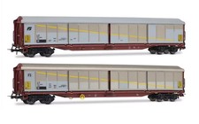 RIVAROSSI HR6673 Scala HO Set due carri chiusi tipo Habils con logo FS epoca V