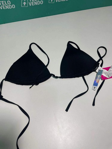 Top bikini triangolo nero - a,