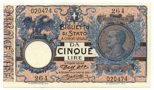 Lire biglietto stato - lire, di