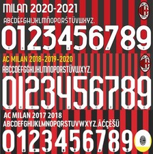 Stampa Numero + Nome Giocatori AC MILAN Leao Ibrahimovic Maignan Gimenez Theo