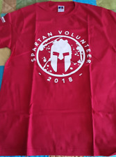 SPARTAN RACE MAGLIA T-SHIRT COTONE MANICA CORTA ROSSA TAGLIA M VOLUNTEER