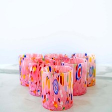 Set 6 Bicchieri in Vetro di Murano Fatti a Mano Artigianali 350 ml Tower MurArt