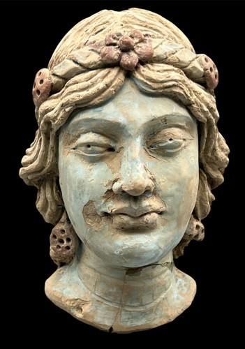 Antica scultura testa - , di