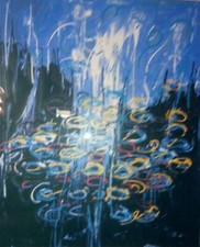 SERIGRAFIMA A COLORI MARIO SCHIFANO "GIGLI D’ACQUA" 15/150