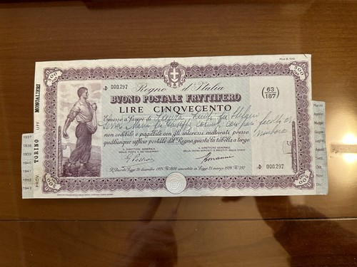 Buono postale fruttifero lire - postale,